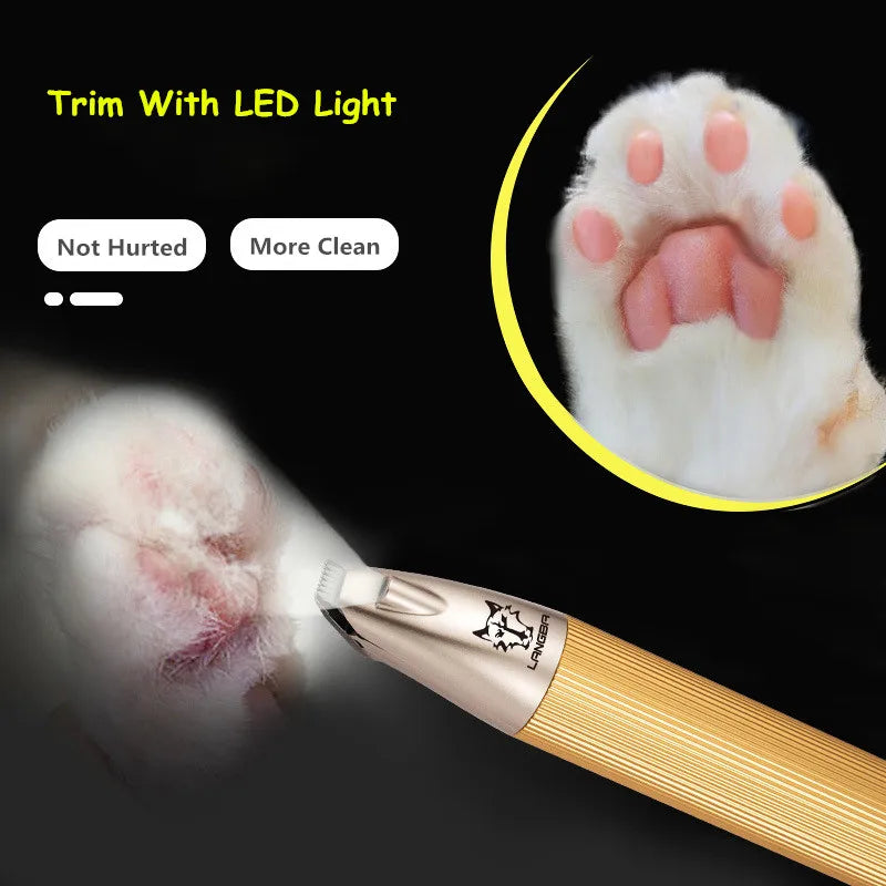 Aluminum Alloy Clipper Rechargeable Pet Foot Hair Trimmer For Dog/Cats Grooming and Care Electric Hair Cutting Machine 2 Colors