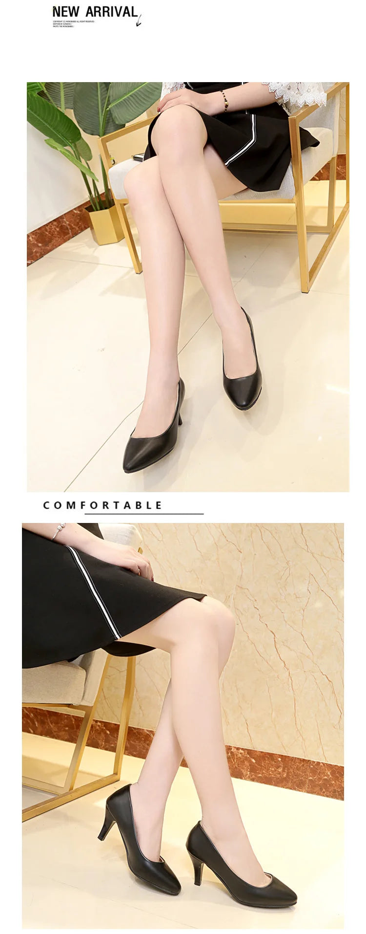 Work Professional Women's Shoes Shallow Mouth Work Stewardess Leather Hotel Employees High Heels Shoes Women
