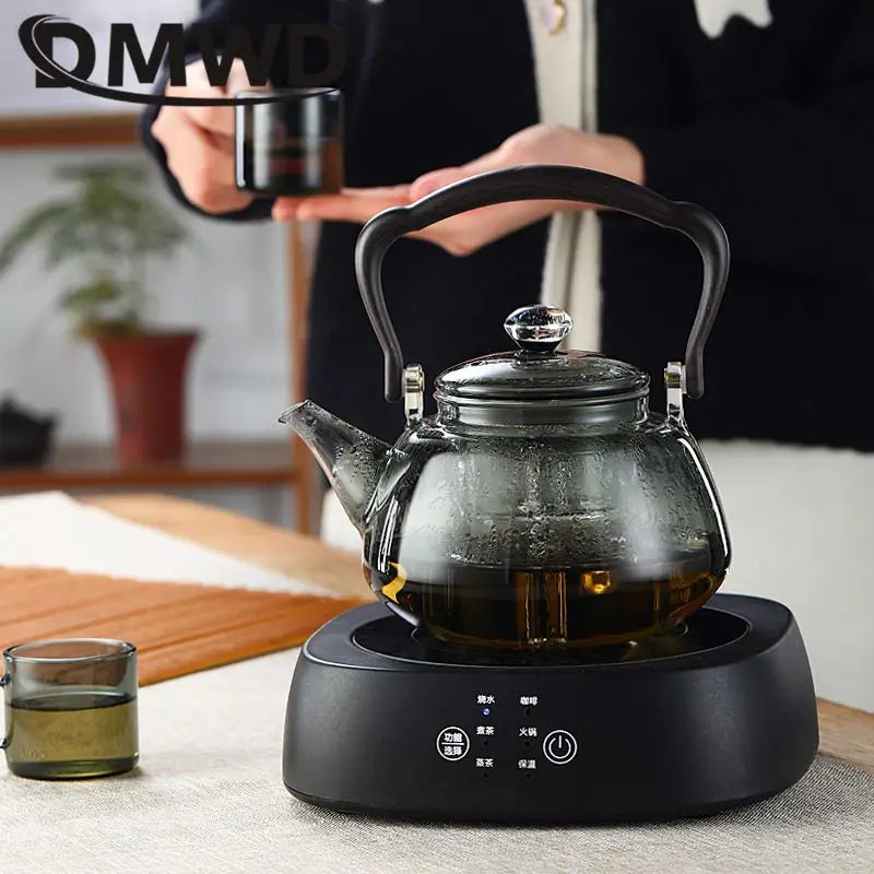 1200W Mini Electric Stove Portable Heating Furnace Cast Iron Hot Plate Coffee Milk Heater Temperature Adjustable Tea Warmer 15cm