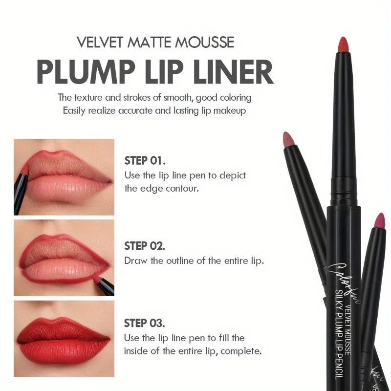 Lips Velvet Matte Lip Liner Pencil Waterproof Lasting Plump Lipstick Natural Lips Pencil Contour Line Makeup Lipliner Pen Gifts
