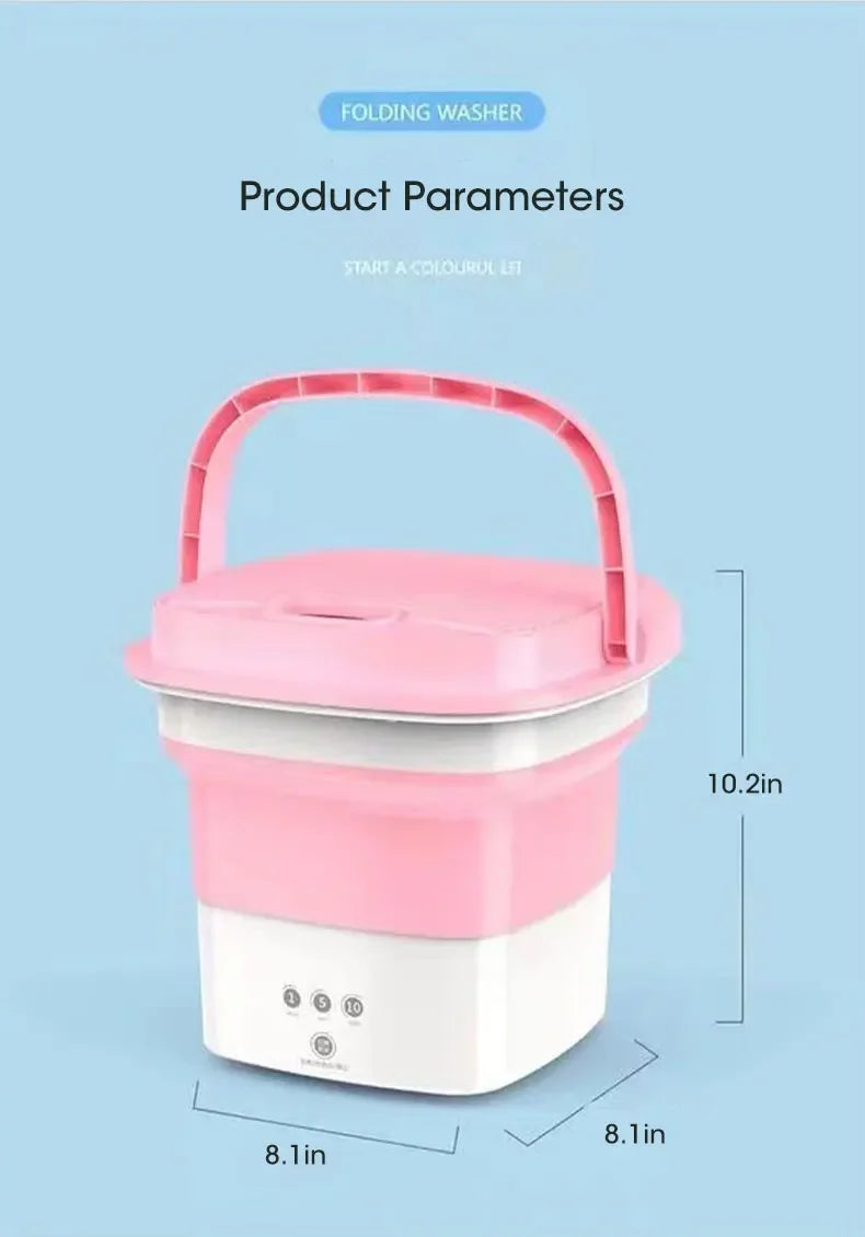 Folding Washing Machine For Clothes With Dryer Bucket Washing For Socks Underwear Mini Washing Machine With Drying Centrifuge