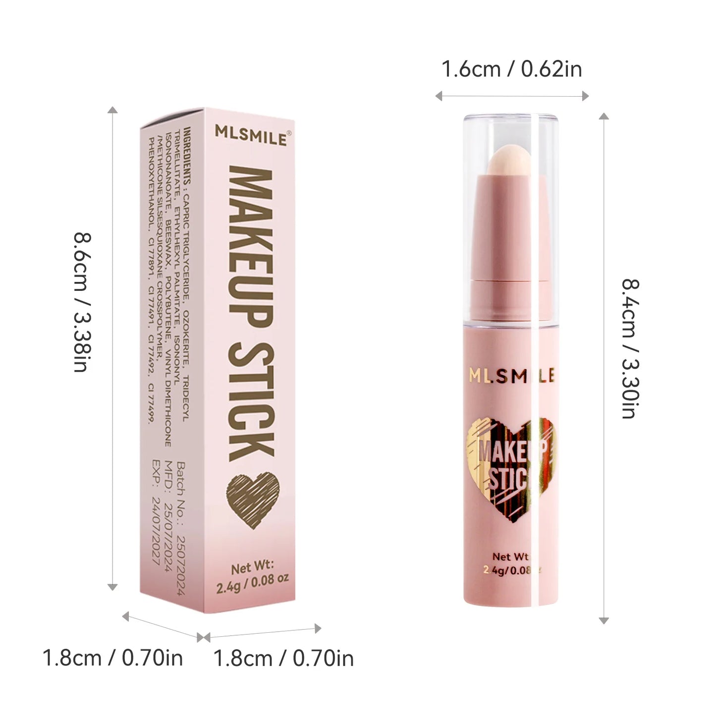 MLSMILE 8 Color High Gloss Pearl Contouring Stick Face Brightening Sleeper Silkworm Pen three-dimensional Face contour Shadow