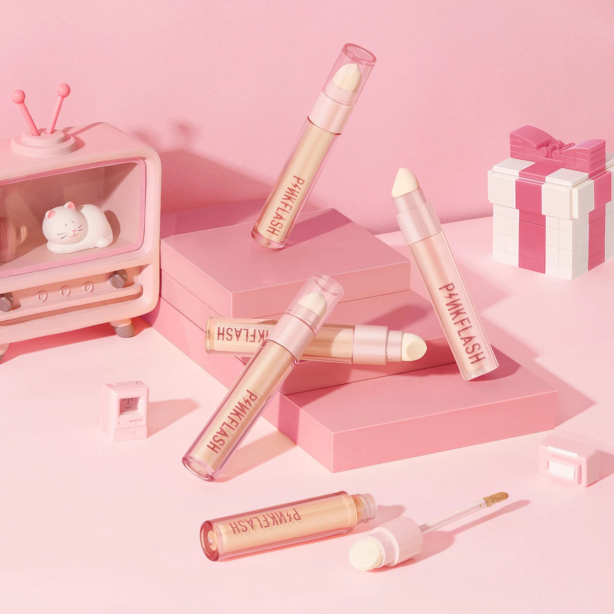 PINKFLASH Flawless Liquid Concealer Pen Waterproof Full Coverage Breathable Matte Liquid Face Foundation Makeup Women Cosmetics