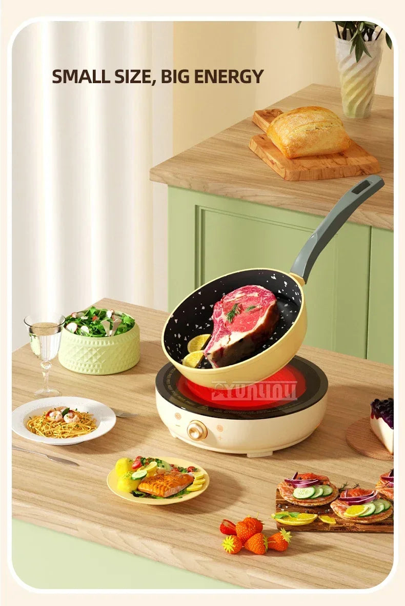 Portable Electric Induction Cooker 2000W Round Electromagnetic Oven Household Tea Boiling Stove