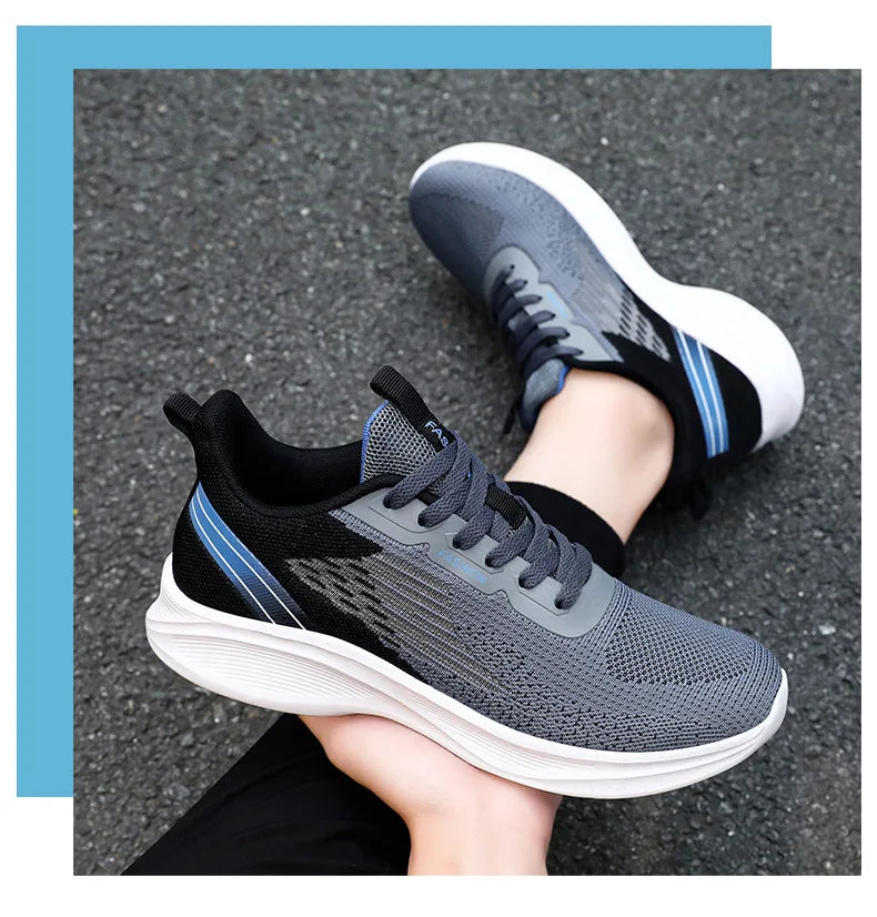 2024 Men's Shoes Spring fashion Soft sole sports single shoes flying woven Casual style men's Running shoes sneakers