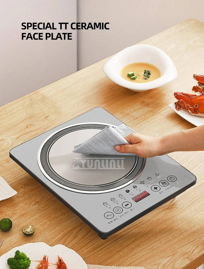 2200W Commercial Induction Cooker Household Multi-Functional Energy Saving Induction Cooker