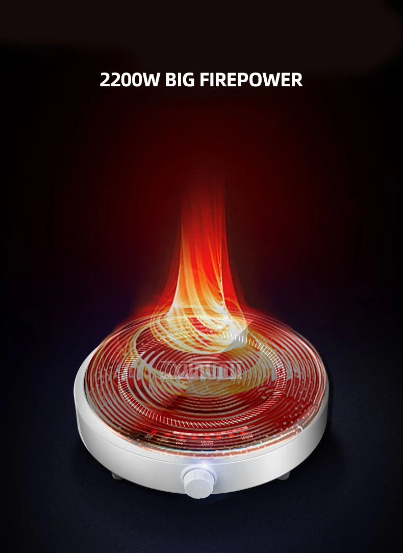 Kitchen Smart Cooktop Portable Induction Cooker Household 2200W Inductions Kochplatte High Power Fogao