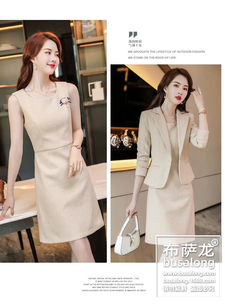 Spring and Autumn Long Sleeve Business Women's Clothing Suit Jacket Formal Wear Temperament Commute Work Clothes Slim Fit Slimmi