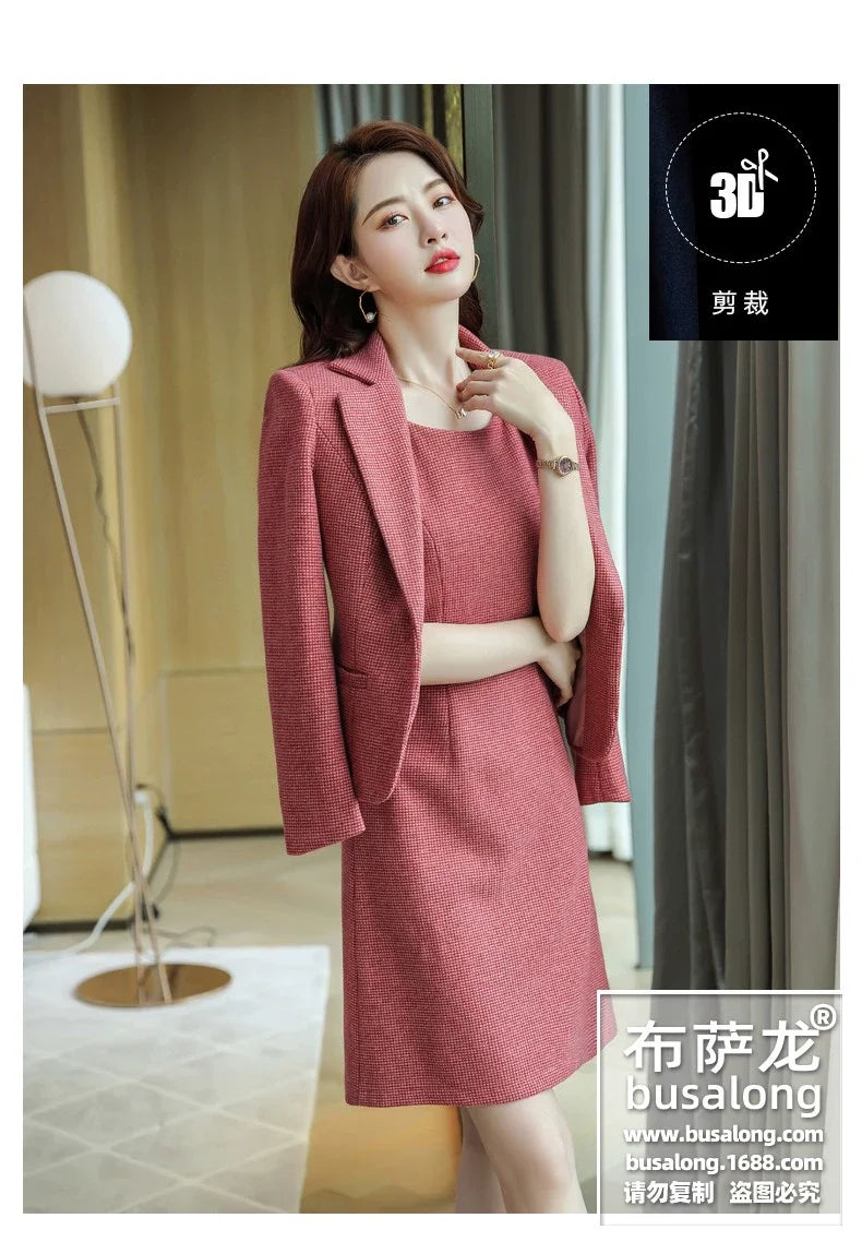 Spring and Autumn Long Sleeve Business Women's Clothing Suit Jacket Formal Wear Temperament Commute Work Clothes Slim Fit Slimmi