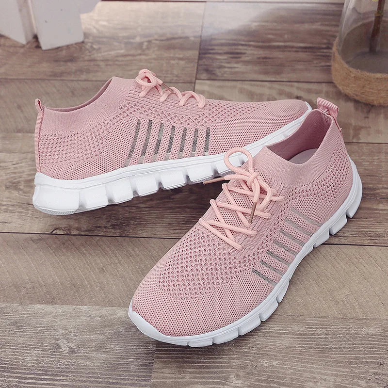 Women Mesh Breathable Shoes Slip on Flat Shoes Woman Tenis Ladies Casual Shoes Walking Footwear Sneakers Womens Vulcanize Shoes