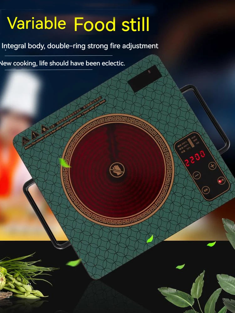 Household Electric Ceramic Stove Touch-type Commercial High-power 2200W Induction Cooker Light Wave Hot Pot Does Not Pick Pot