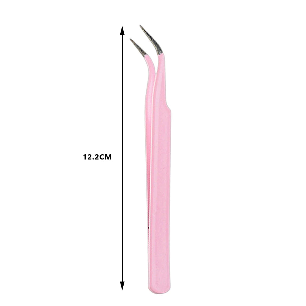 1pcs Stainless Steel Eyelash Extension Clip Pliers Curved Straight Eyebrow Tweezers Soldering Lash Tongs Nail Art Makeup Tools