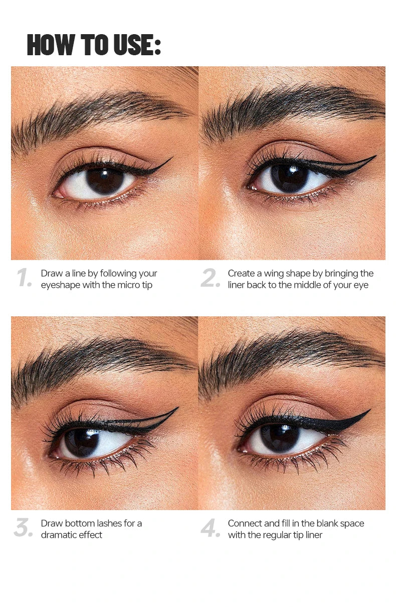 Waterproof Quick Dry Liquid Eyeliner Portable Ultra-fine Black Long Lasting Sweatproof Quick-drying Eyeliner Pencil Eyes Makeup