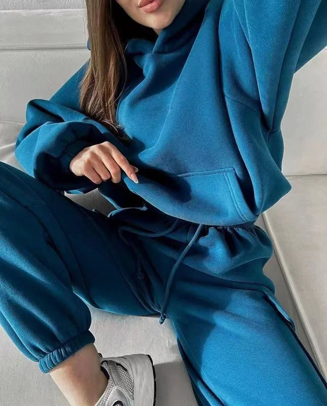 2024 Autumn Hoodies And Pants Hoodies Set Clothes Women Two Pieces Sweatshirts Trousers Sets For Female Elegant Clothing Winter