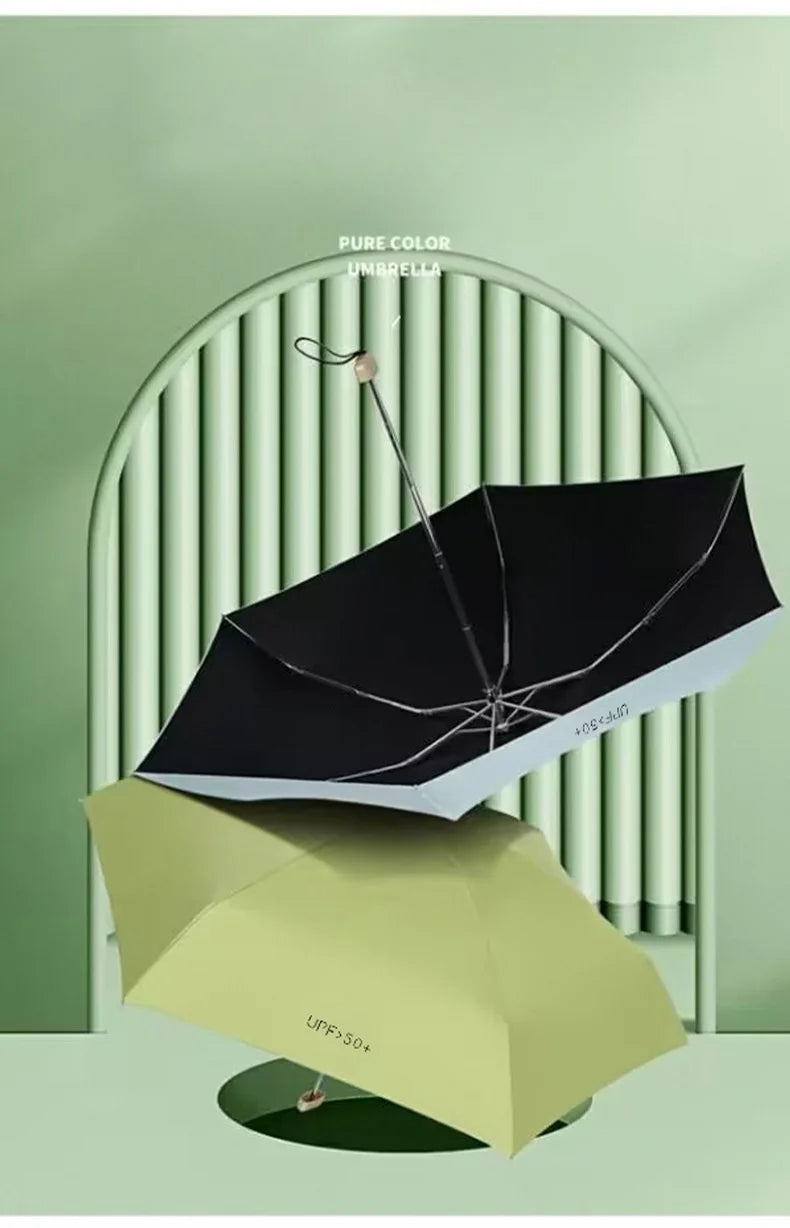 A creative flat 50% off upf50+ small fresh gold handle sunny umbrella pocket umbrella unisex