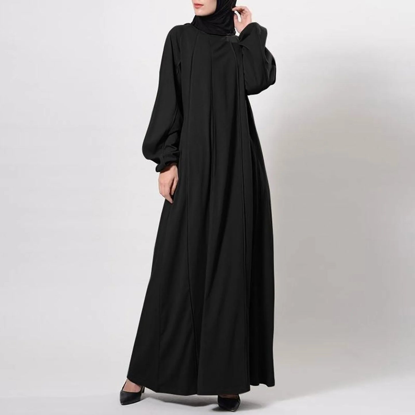 Women Eid Muslim Dress Ramadan Morocco Pleated Party Dresses Dubai Kaftan Islam Vestidos Arab Long Robe Solid Abaya Modest