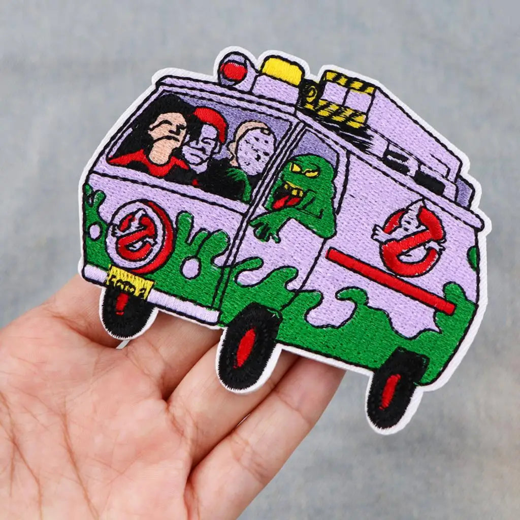 Horror Killer Clown Embroidered Patches for Clothing Halloween Patches on Clothes Stickers Iron on Patches Stripes Diy Appliques