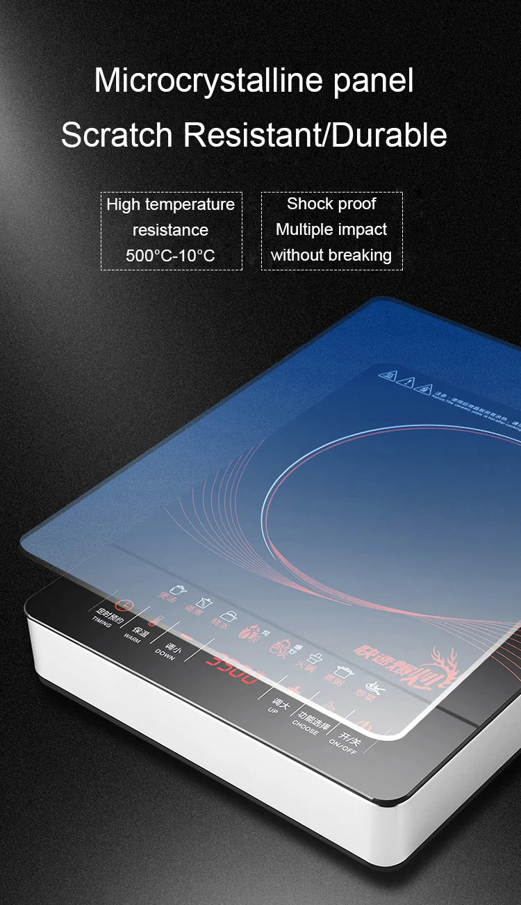 3500W High Power Electric Magnetic Induction Cooker Waterproof Hot Pot Oven Furnace Cooking Stove Kitchen Heater Cooktop