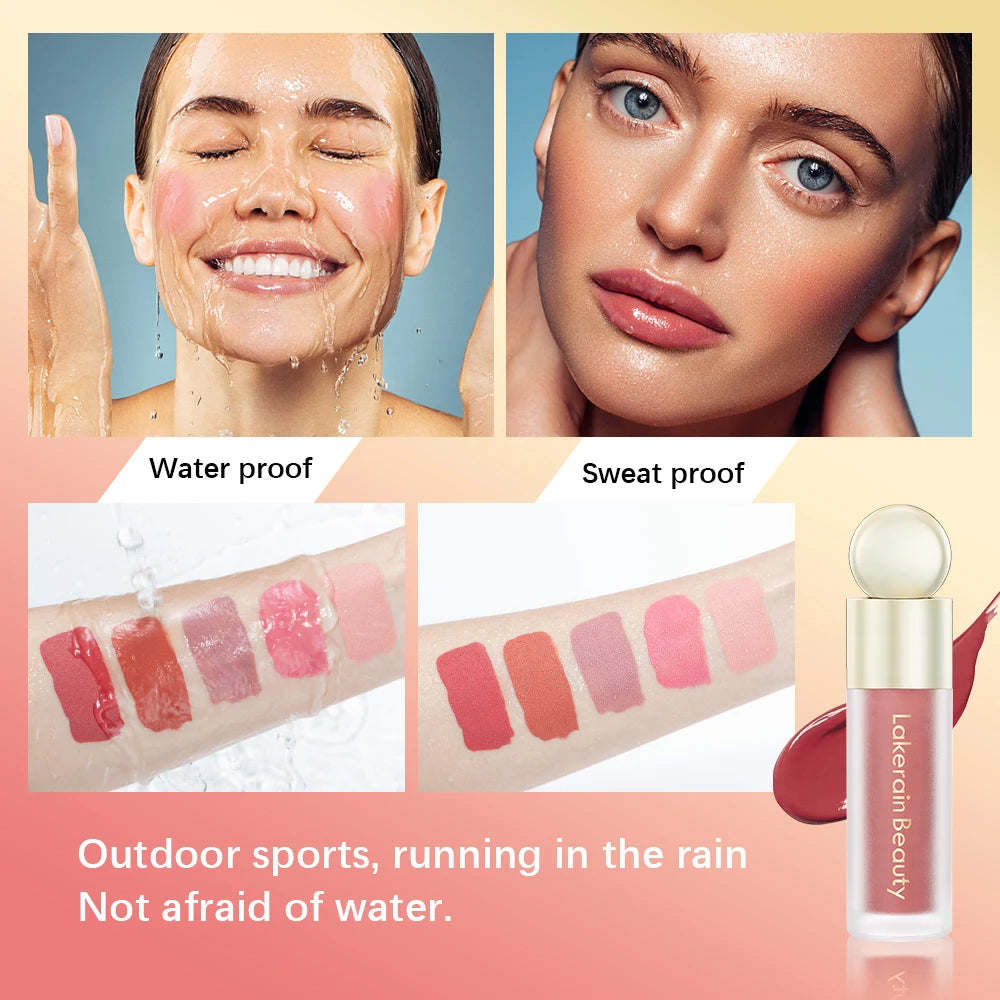 7.5ml Matte Liquid Blush Velvet Blusher Orange Peach Face Pigment Lasting Beauty Natural Cheek Tint Cream Waterproof Blush