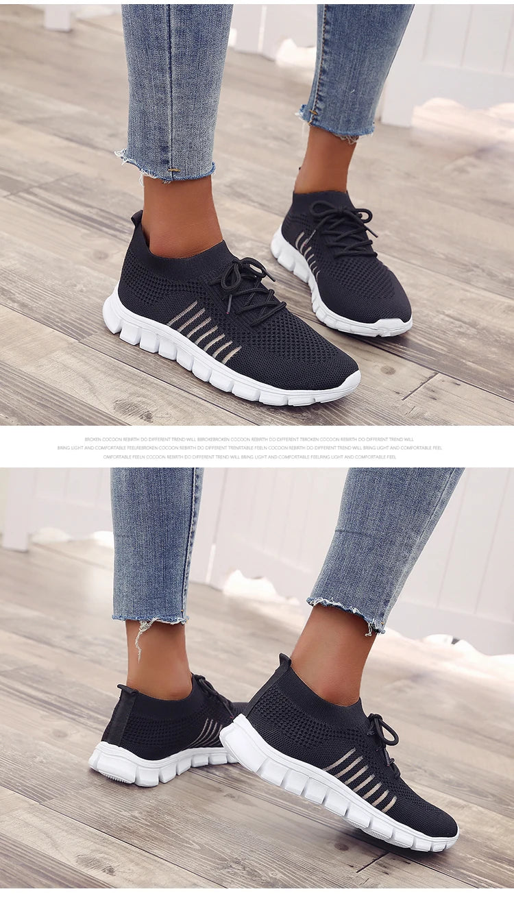 Women Mesh Breathable Shoes Slip on Flat Shoes Woman Tenis Ladies Casual Shoes Walking Footwear Sneakers Womens Vulcanize Shoes