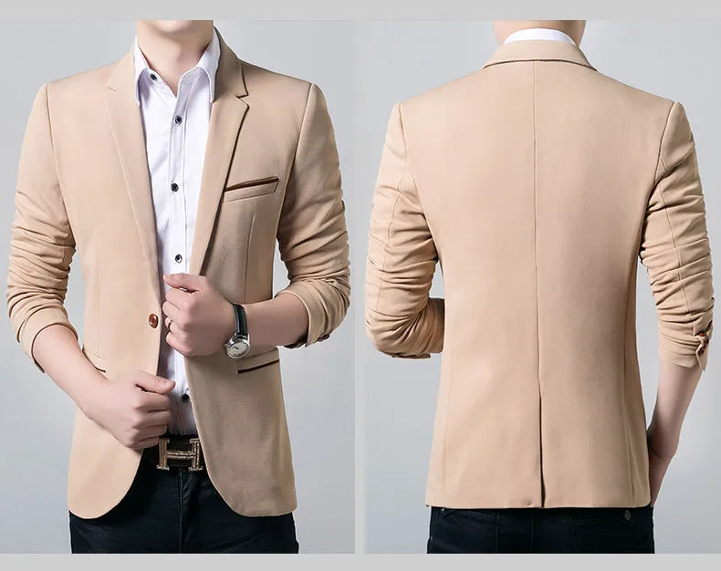 Brand Men's Casual Blazer 2024 Autumn New Fashion Slim Business Suit Coat Gentleman High-quality Men's Clothing Homme M~5XL