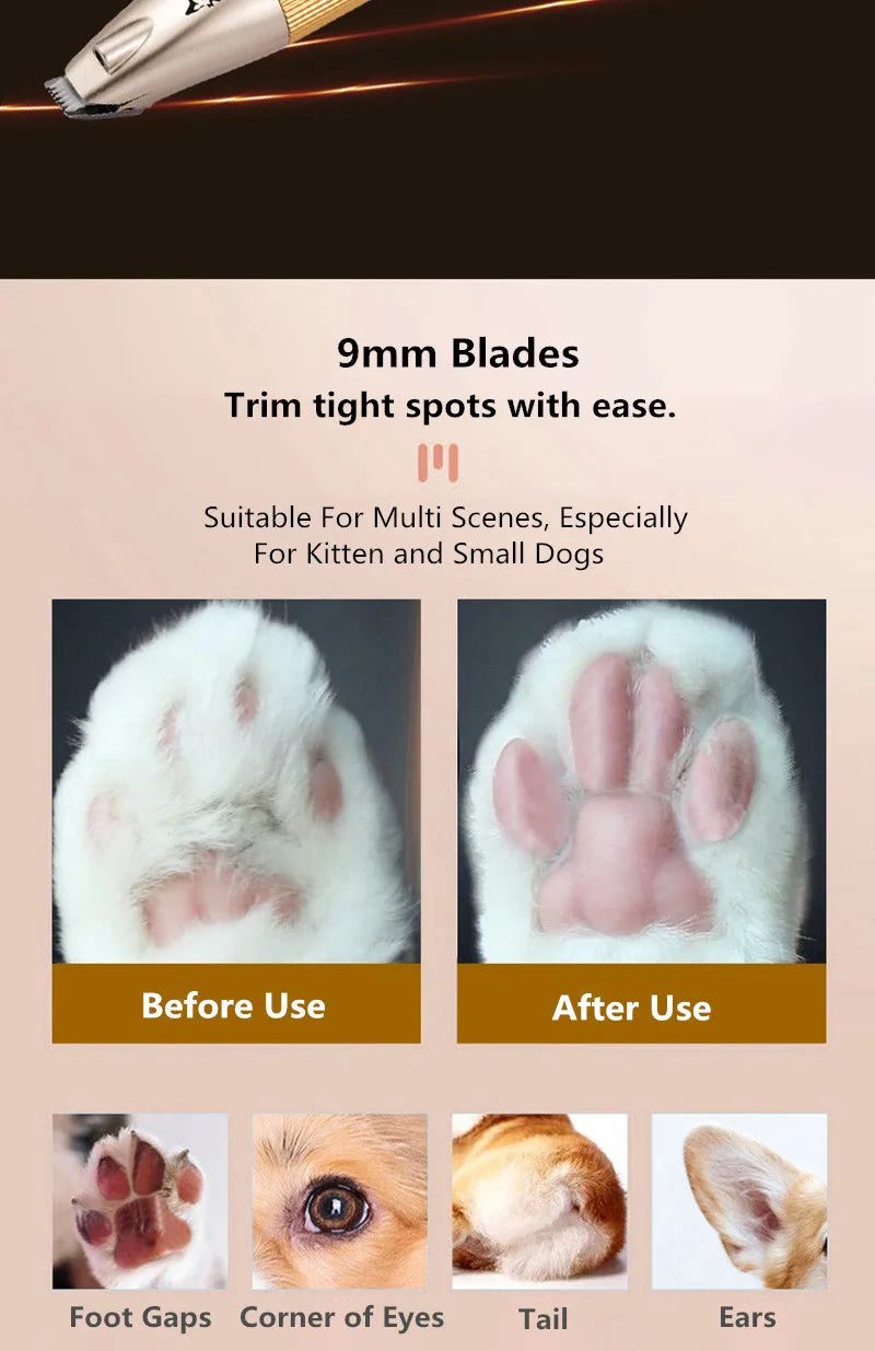 Aluminum Alloy Clipper Rechargeable Pet Foot Hair Trimmer For Dog/Cats Grooming and Care Electric Hair Cutting Machine 2 Colors