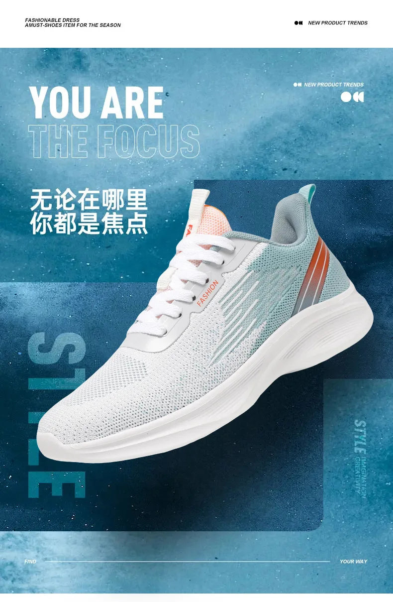 2024 Men's Shoes Spring fashion Soft sole sports single shoes flying woven Casual style men's Running shoes sneakers