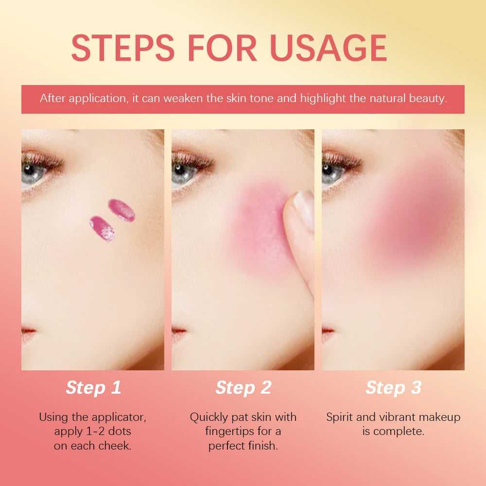 7.5ml Matte Liquid Blush Velvet Blusher Orange Peach Face Pigment Lasting Beauty Natural Cheek Tint Cream Waterproof Blush