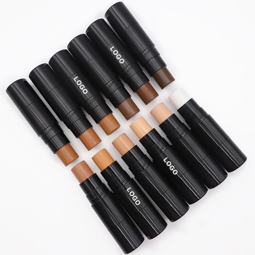 Double-headed Concealer Stick Private Label 2in1 Repairing Brightens Skin Tone Waterproof Sweatproof Trimming Face Makeup Custom