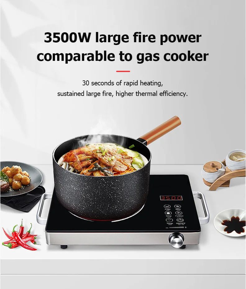 DMWD 110/220V 3500W Household Induction Cooker Electromagnetic Oven Waterproof Electric Stove Smart Touch Control Heating Plate