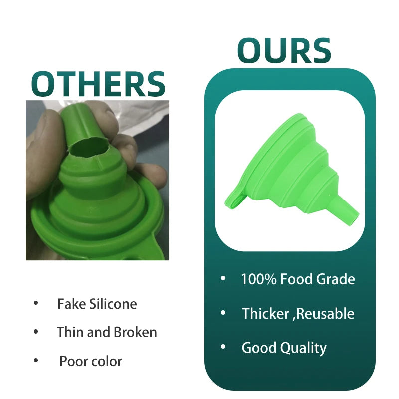 Fais Du Resuable Silicone Funnel Folding BBQ Portable Filter Multifunctional Oil Funnel Liquid Leak Dispensing Housewares Tools