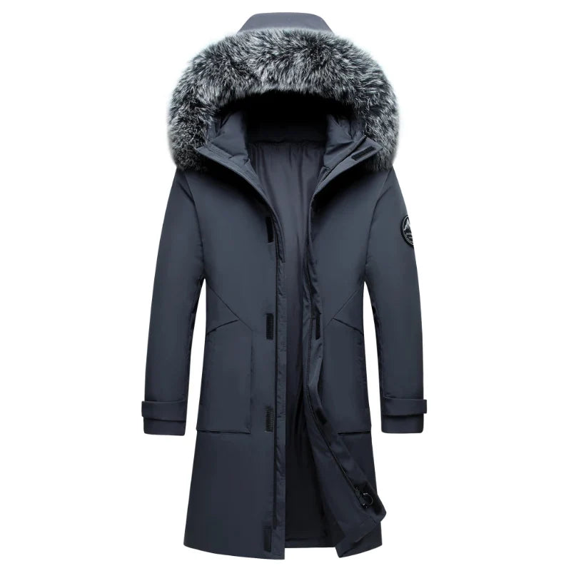 2023 Autumn Winter Men Windproof Down Jacket Coats Mens Warm White Duck Down Hooded Jacket Parkas Multi Pockets Overcoat Male