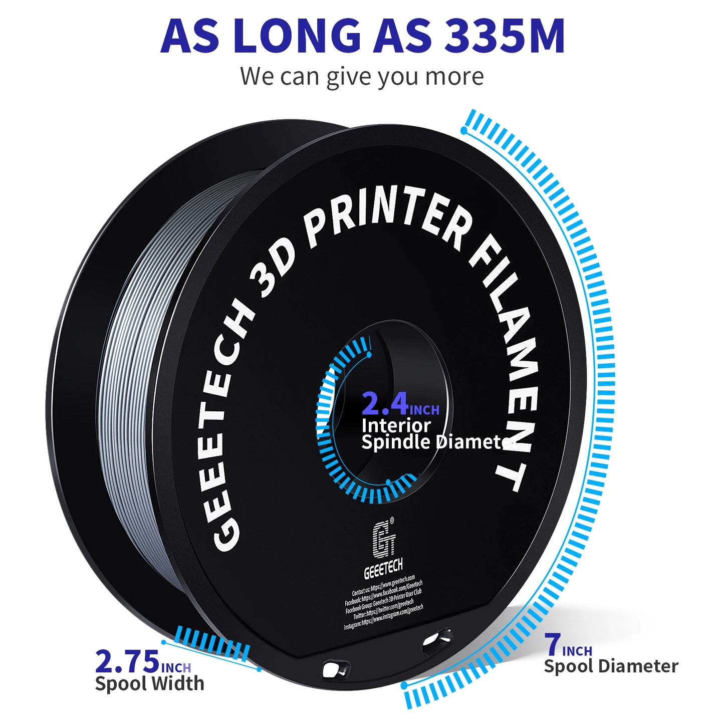 GEEETECH 1kg 1.75mm 1KG(2.2LBS) Pure PETG, 3D Printer Filament, Vacuum Packaging,Tangle-Free, 3d printing materials