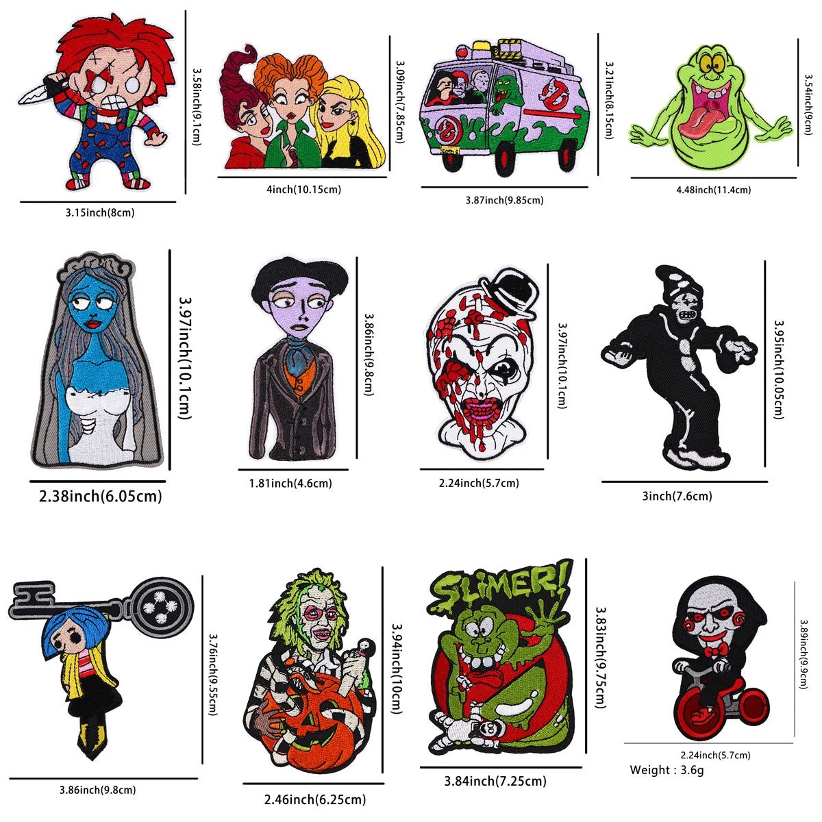 Horror Killer Clown Embroidered Patches for Clothing Halloween Patches on Clothes Stickers Iron on Patches Stripes Diy Appliques