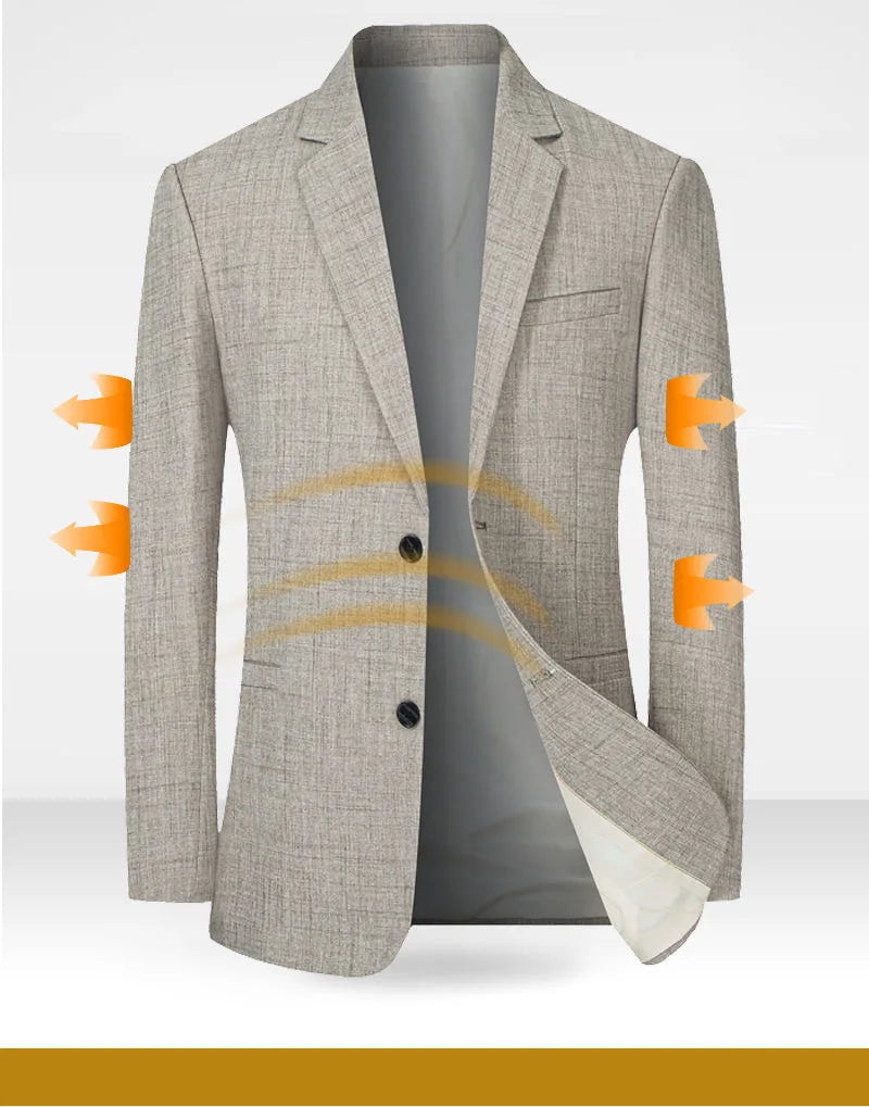 2024 New Men Suit Jacket Thin Blazers Spring Autumn Solid Business Casual Suit Jacket Men Clothing Blazer Hombre Coats