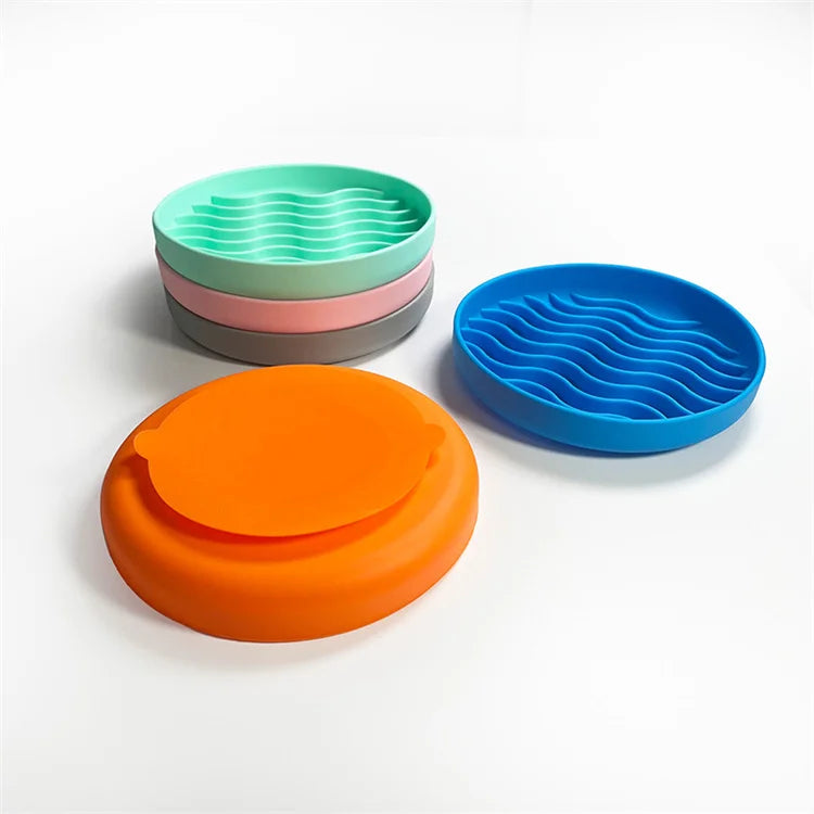 Pet supplies Slow Food Bowl Cat Anti-Knockover Anti-Slip Food Bowl Puppy Anti-choking Silicone Toy Food Plate