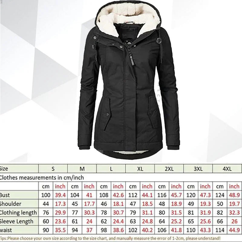 New Custom Your Logo Parker Coat New Warm Coat for Fall/winter Women's Long-sleeved Zipper Pocket Padded Coat Jacket