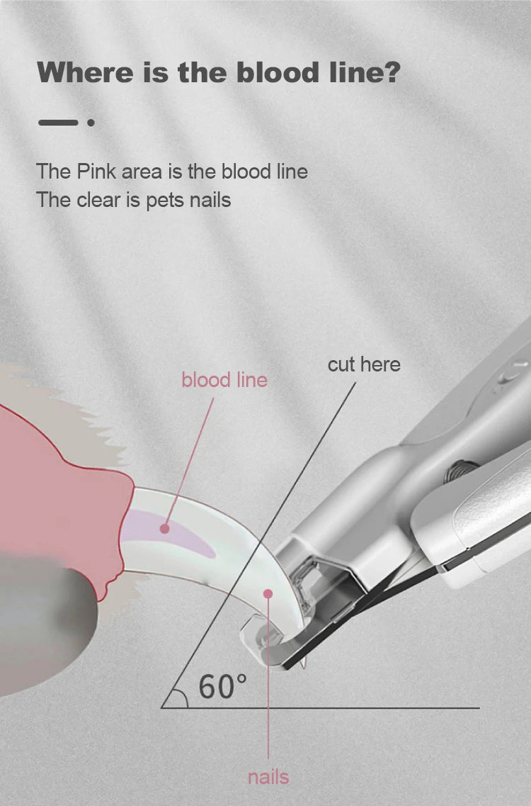 LAIKA LED Pet Nail Clippers Professional Cats Claw Blood Line Scissors Dog Nail Trimmer Grooming Cutter for Animals Pet Supply