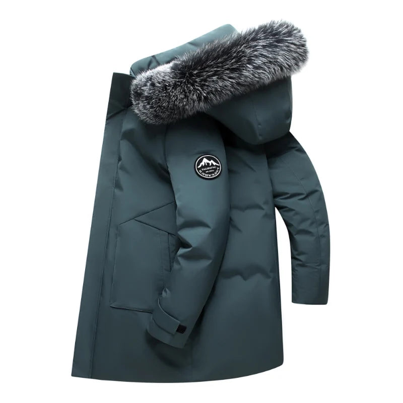 2023 Autumn Winter Men Windproof Down Jacket Coats Mens Warm White Duck Down Hooded Jacket Parkas Multi Pockets Overcoat Male