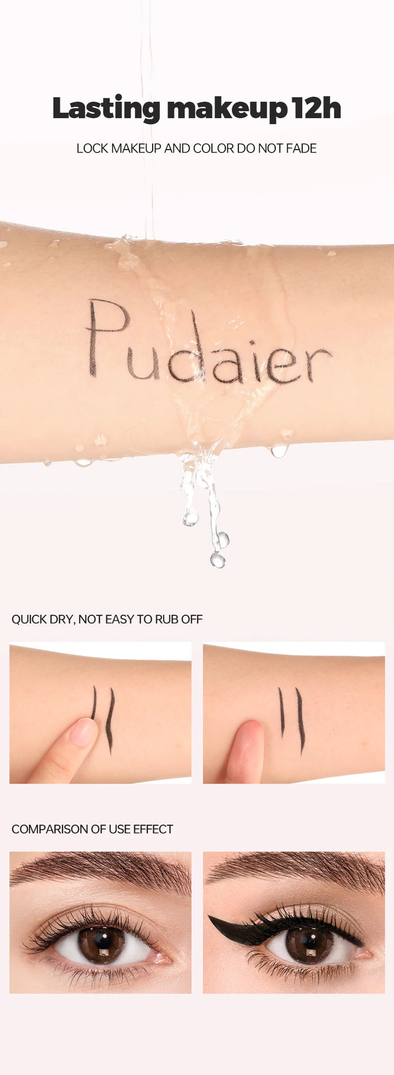 Waterproof Quick Dry Liquid Eyeliner Portable Ultra-fine Black Long Lasting Sweatproof Quick-drying Eyeliner Pencil Eyes Makeup