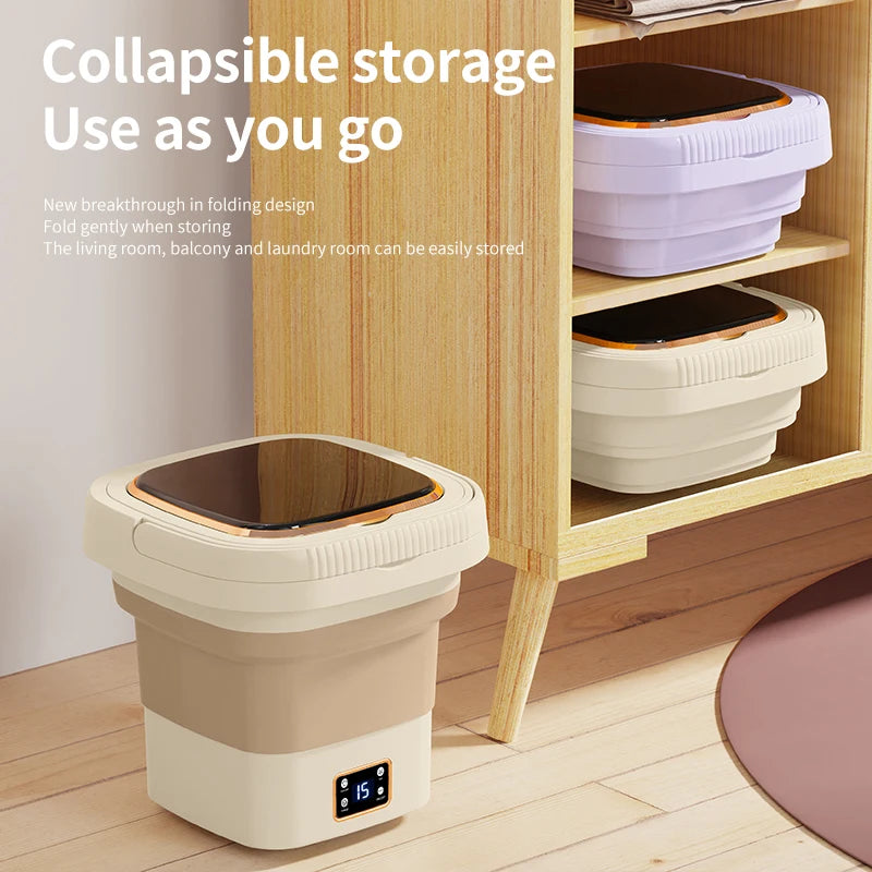 Folding washing machine 9L large capacity portable mini small washing machine underwear socks retractable automatic washing