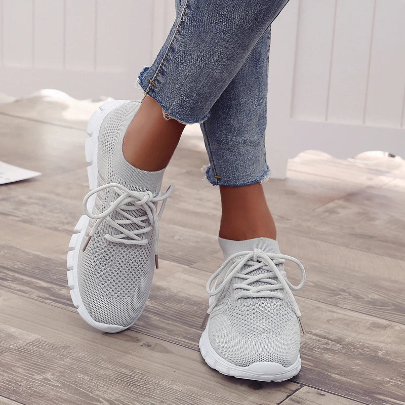 Women Mesh Breathable Shoes Slip on Flat Shoes Woman Tenis Ladies Casual Shoes Walking Footwear Sneakers Womens Vulcanize Shoes