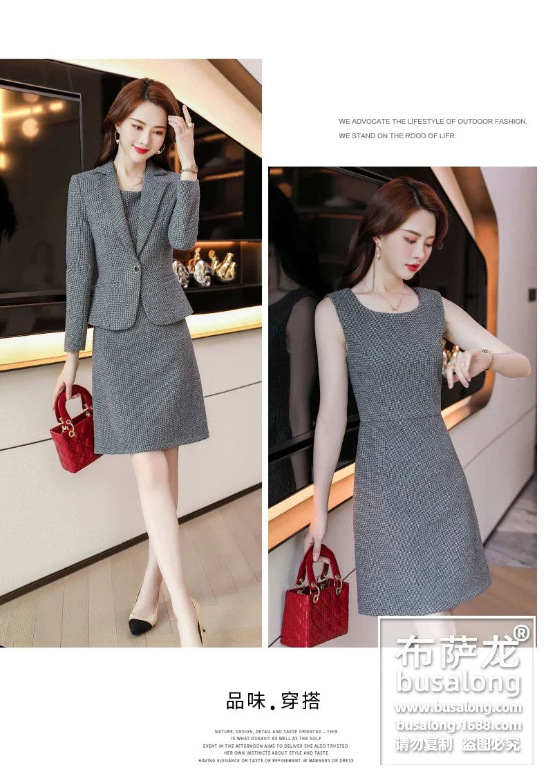 Spring and Autumn Long Sleeve Business Women's Clothing Suit Jacket Formal Wear Temperament Commute Work Clothes Slim Fit Slimmi