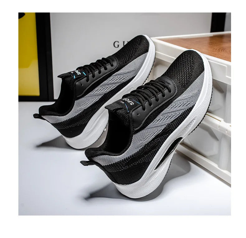 2024 new Men's sneakers Summer men's shoes breathable lace-up lightweight running shoes