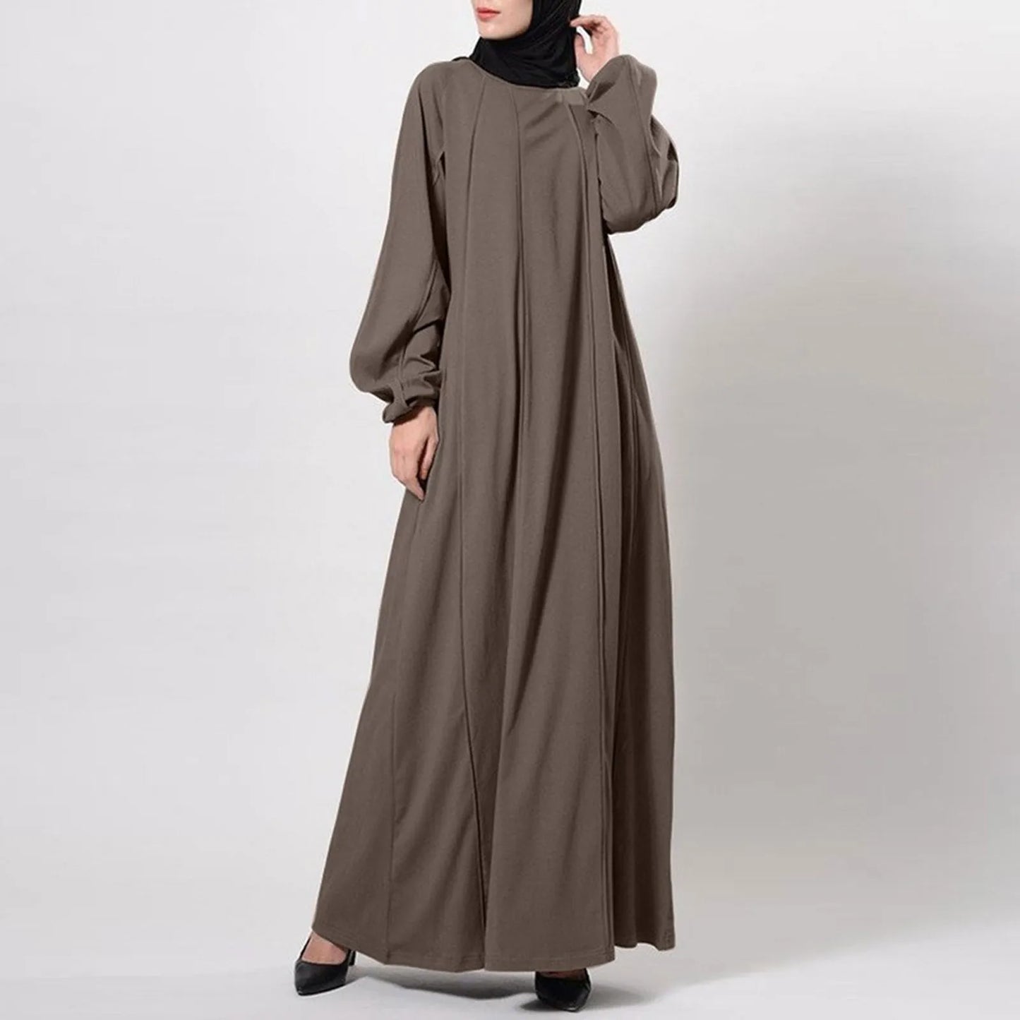 Women Eid Muslim Dress Ramadan Morocco Pleated Party Dresses Dubai Kaftan Islam Vestidos Arab Long Robe Solid Abaya Modest