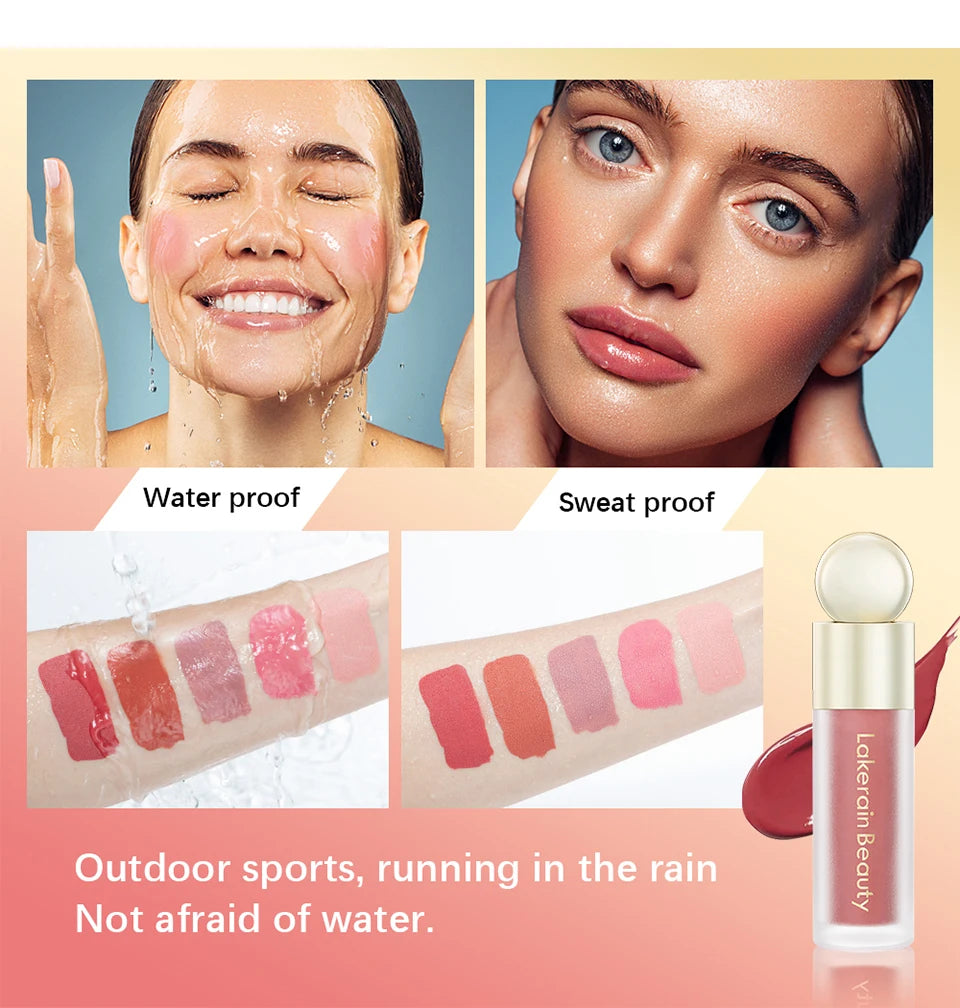 7.5ml Matte Liquid Blush Velvet Blusher Orange Peach Face Pigment Lasting Beauty Natural Cheek Tint Cream Waterproof Blush