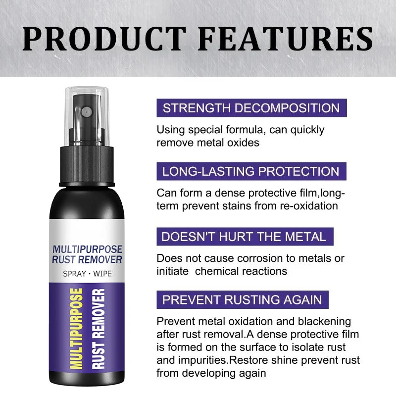Car Rust Remover Auto Parts Maintenance Cleaner Remove Rust Spray Rapid Derusting Prevent Corrosion
