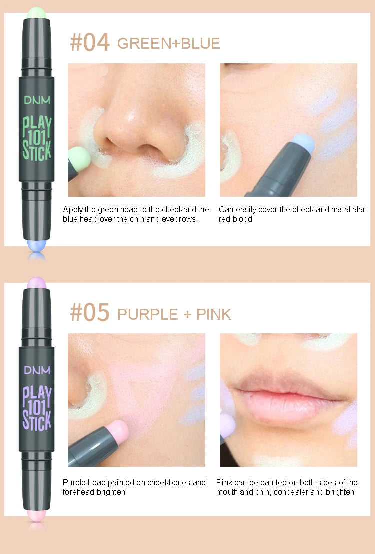 Double-head Face Foundation Concealer Pen Long Lasting Dark Circles Corrector Contour Pencil Concealers Stick Highlight Cosmetic
