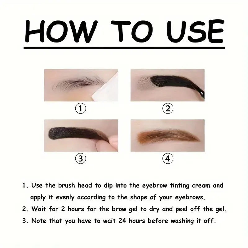 Long-lasting Eyebrow Gel Makeup Semi-permanent Waterproof ColorSweat-proof Film Forming Dye Eyebrow Cream Tint Cosmetics