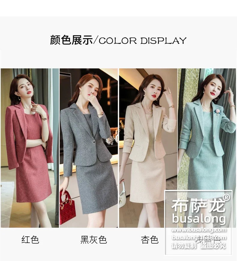 Spring and Autumn Long Sleeve Business Women's Clothing Suit Jacket Formal Wear Temperament Commute Work Clothes Slim Fit Slimmi